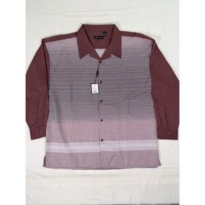 New Vintage Montique Shirt Mens 3XL Purple Mauve Button Up Long Sleeve Casual